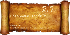 Rozenbaum Teréz névjegykártya